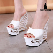 Super high heels with profiled heels