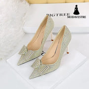 Sweet Women’’s Princess Wedding Shoes Thin High Heels Shallow Mouth