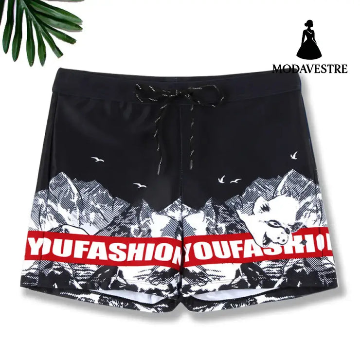 Swimming Shorts Boxer Quick-drying Hot Spring Shorts Swimsuit men’s Equipment Black / 3XL