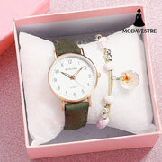 Temperament retro watch women Green