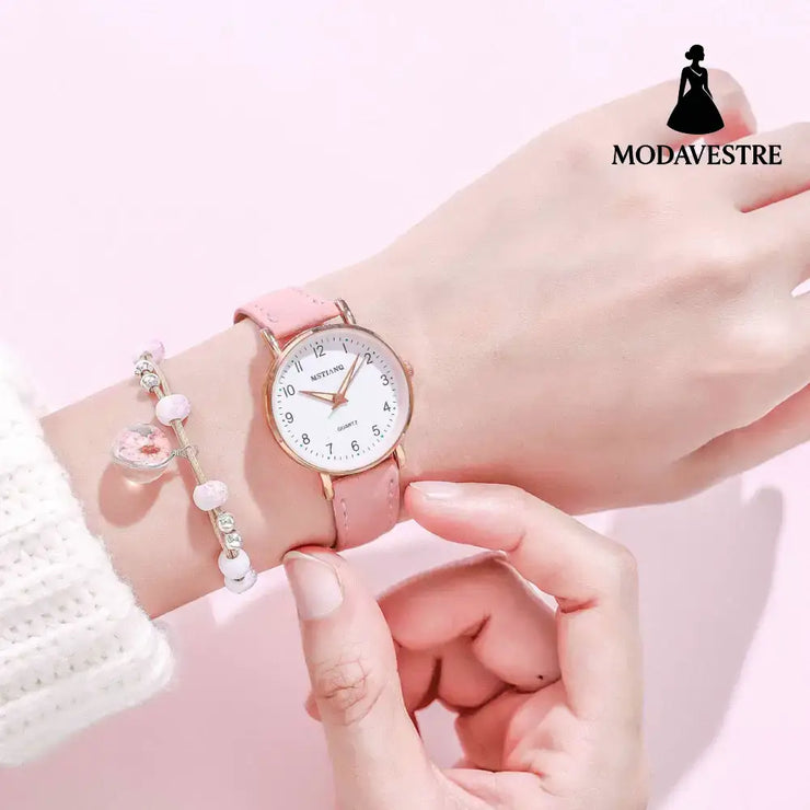 Temperament retro watch women Pink
