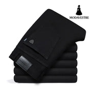 Thick and fluffy men’s autumn and winter loose straight leg jeans 6208 Black [Regular] / 29