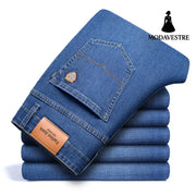 Thick and fluffy men’s autumn and winter loose straight leg jeans 6211 Light Blue [Regular] / 29