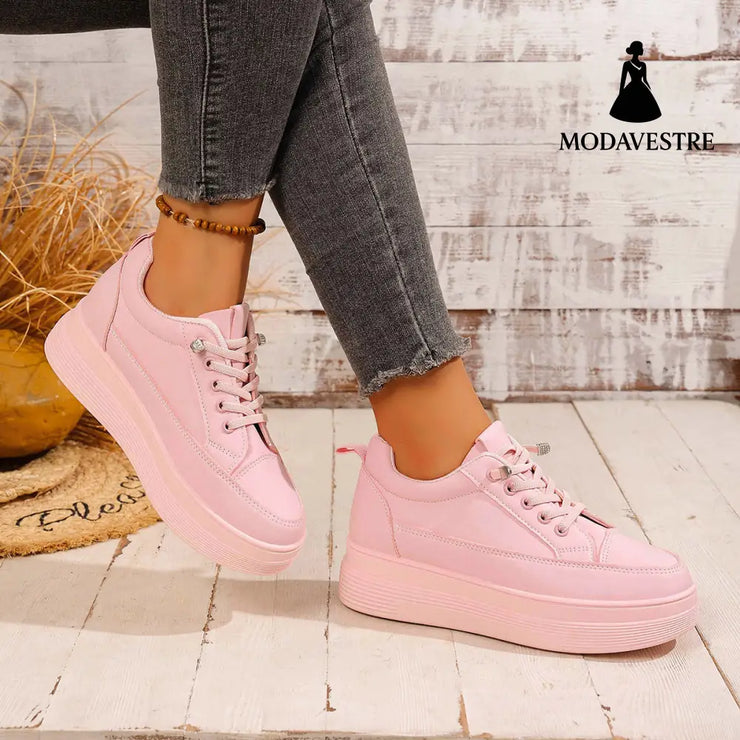 Thick soled height increasing board shoes - MODAVESTRE
