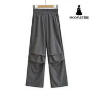 Thin quick drying pleated work pants for women