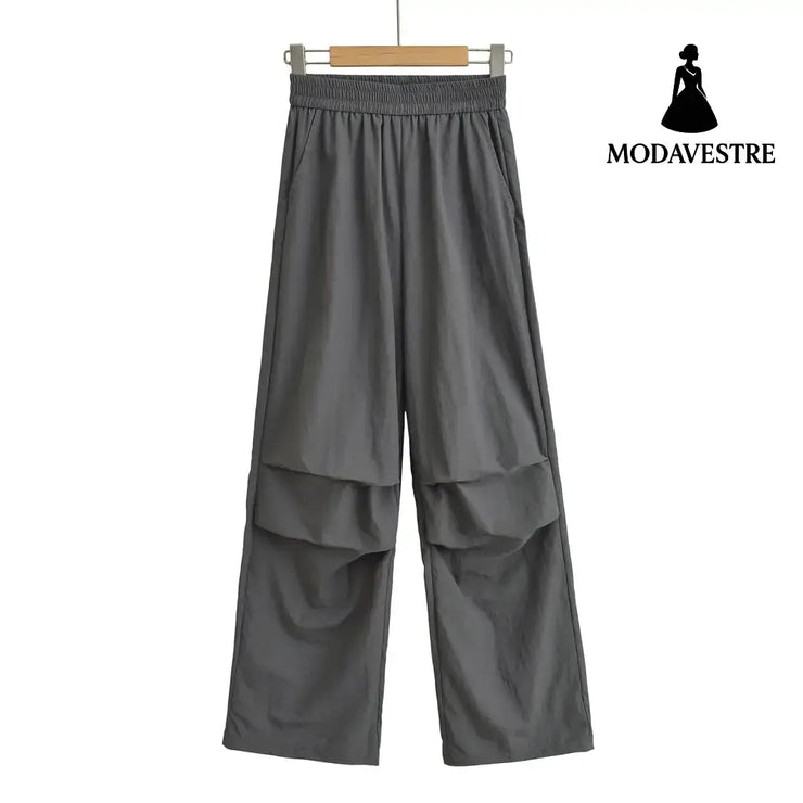 Thin quick drying pleated work pants for women