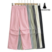 Thin quick drying pleated work pants for women