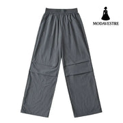 Thin quick drying pleated work pants for women Dark Gray / S