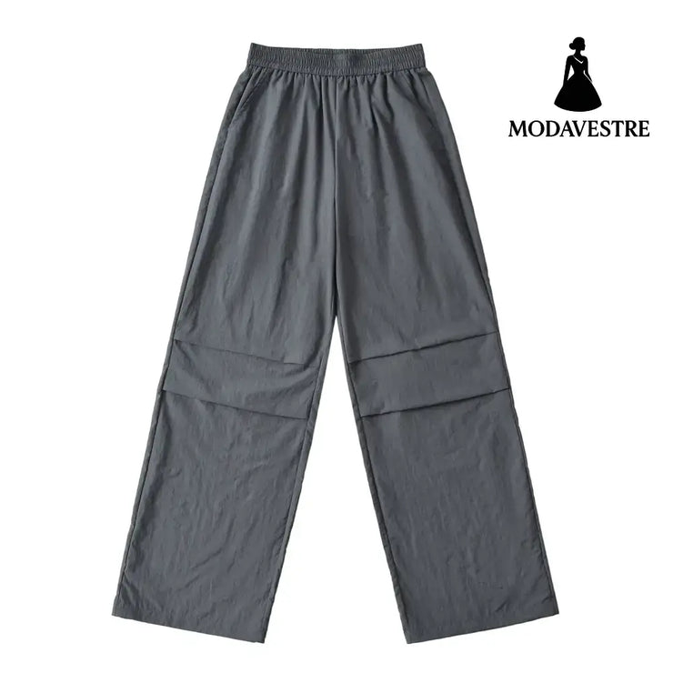 Thin quick drying pleated work pants for women Dark Gray / S