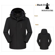 Three-in-one Waterproof Windproof Clothing For Men And Women 2028Black / 2XL