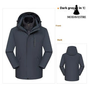 Three-in-one Waterproof Windproof Clothing For Men And Women 2028Dark Gray / 2XL