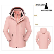 Three-in-one Waterproof Windproof Clothing For Men And Women 2028Pink / 2XL