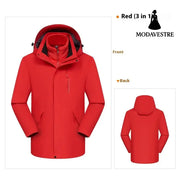 Three-in-one Waterproof Windproof Clothing For Men And Women 2028Red / 2XL