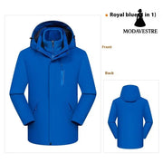 Three-in-one Waterproof Windproof Clothing For Men And Women 2028Royal Blue / 2XL