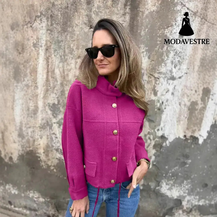 Tie Pocket Cardigan Single-breasted Mid-length Coat Coat