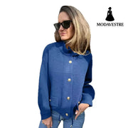 Tie Pocket Cardigan Single-breasted Mid-length Coat Coat