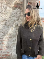 Tie Pocket Cardigan Single-breasted Mid-length Coat Graphite Color / L Coat