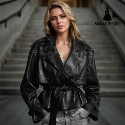 Tight Waist Slim Street Cool Fashion New Short Coat Coat