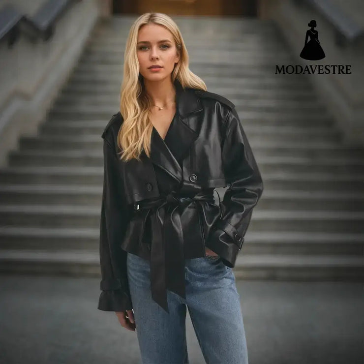 Tight Waist Slim Street Cool Fashion New Short Coat Black / L Coat