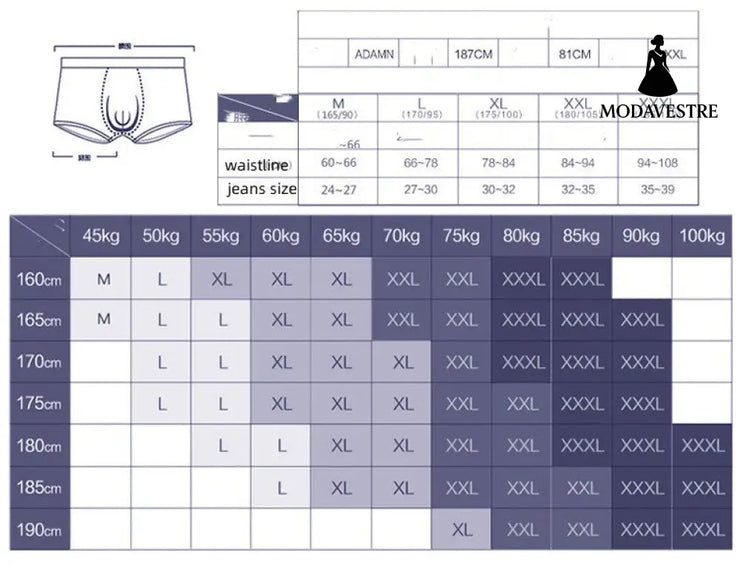 Tulle See-through Plaid Boxers For Men - MODAVESTRE