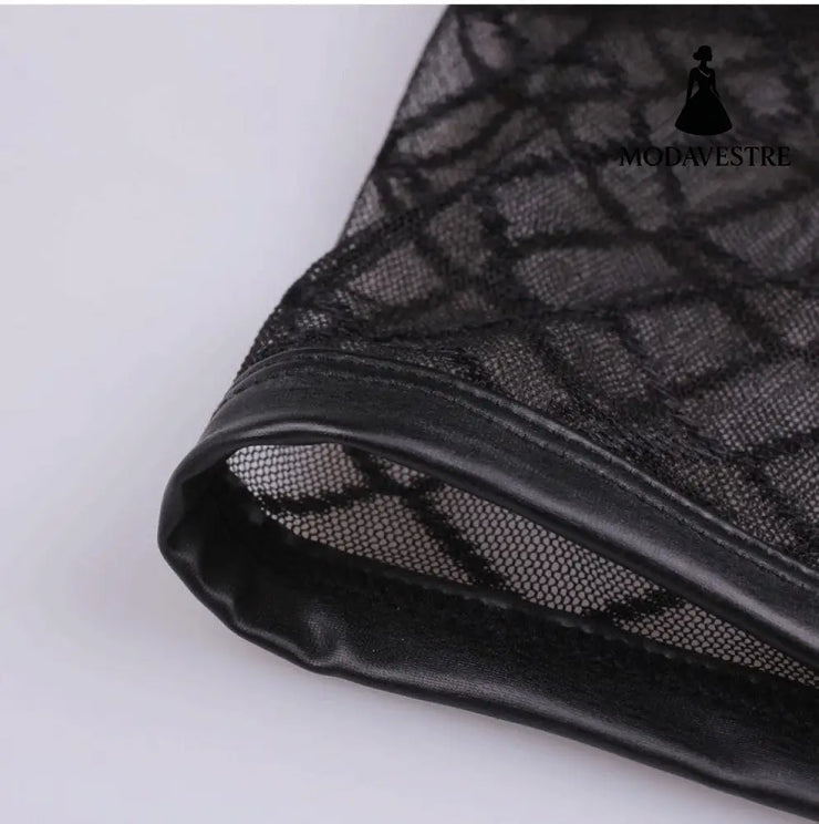 Tulle See-through Plaid Boxers For Men - MODAVESTRE