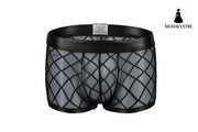 Tulle See-through Plaid Boxers For Men - MODAVESTRE