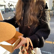 Turtleneck Twist Sweater Women’s High-grade Casual Jumper