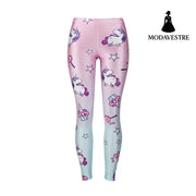 Unicorn Series  Women Leggings Star Ice Cream Digital Print Leggins Sweat Workout Woman Legging Slim Pants - MODAVESTRE