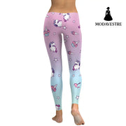 Unicorn Series  Women Leggings Star Ice Cream Digital Print Leggins Sweat Workout Woman Legging Slim Pants - MODAVESTRE