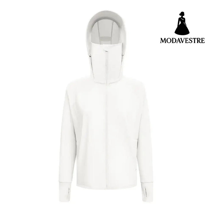 UV Protection Sun Protection Clothing For Women Summer Elegant White / L