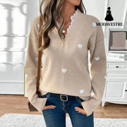 Valentine’s Day Clothing V-neck Love Sweater For Women