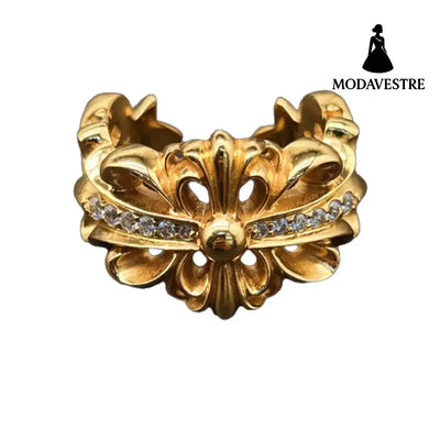 Vintage vintage ring with adjustable hip hop style and cross shaped opening for men and women Designs 01 / 6