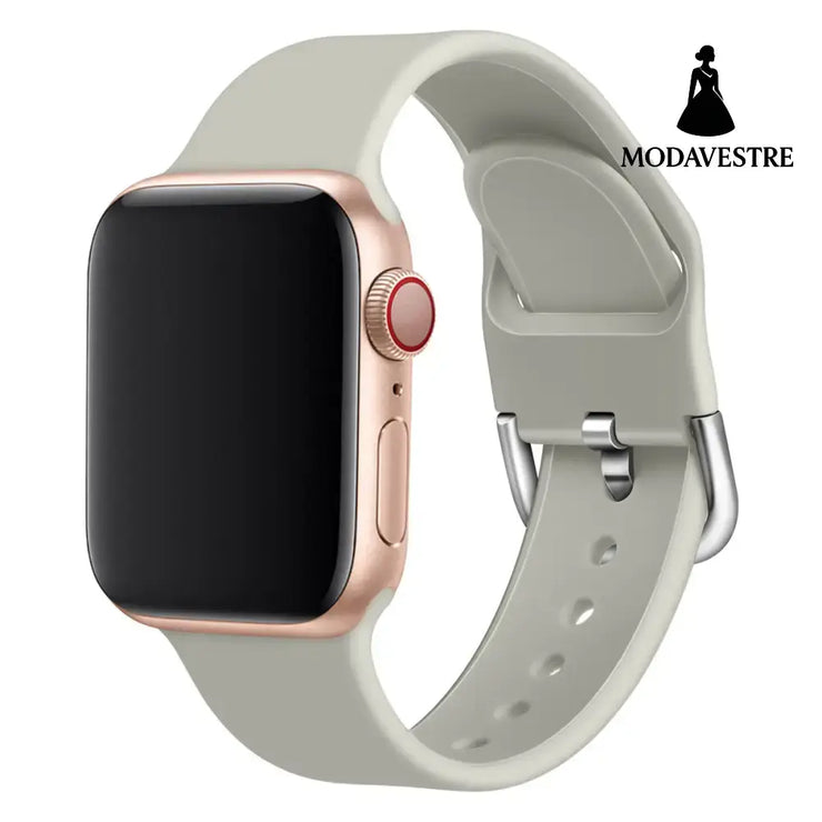 Watch strap solid color silicone watch buckle strap Limestone / 38 40mm / Large Accessory