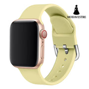 Watch strap solid color silicone watch buckle strap Milk yolk / 38 40mm / Large Accessory