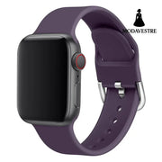 Watch strap solid color silicone watch buckle strap Purple / 38 40mm / Large size Accessory