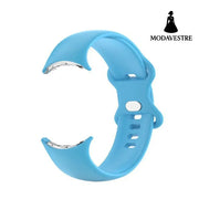 Watch Strap With Silicone Bow Buckle Sky Blue / L Accessory