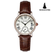 Watch women waterproof delicate belt women Brown
