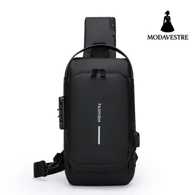 Waterproof Anti Theft Designer Password Lock Bag Usb Crossbody Sling Bags For Men Chest Bags