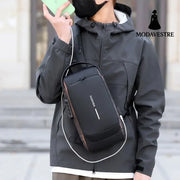 Waterproof Anti Theft Designer Password Lock Bag Usb Crossbody Sling Bags For Men Chest Bags