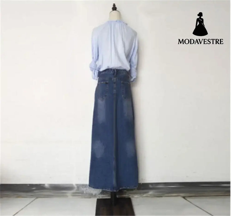 Wear Frayed Long Skirts Women’s Long Skirts Denim Skirts