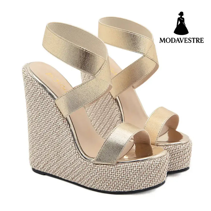 Wedge Sandals Women s High heel Platform Platform Shoes Orange / 35