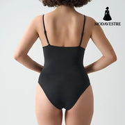 White Lace Strap Bodysuit – Soft Stretchy One-Piece Lingerie Jumpsuit for Women