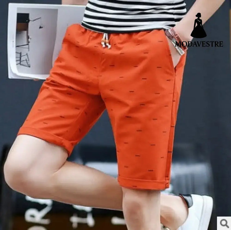 Wholesale Summer Shorts for men shorts for men shorts for men cotton for men pants for men Orange / 4XL
