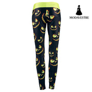Wholesale Women Leggings Harvest Halloween Sporting Leggings Lighting Pumpkin Lantern Printed Mujer Leggins Pants - MODAVESTRE