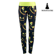 Wholesale Women Leggings Harvest Halloween Sporting Leggings Lighting Pumpkin Lantern Printed Mujer Leggins Pants - MODAVESTRE