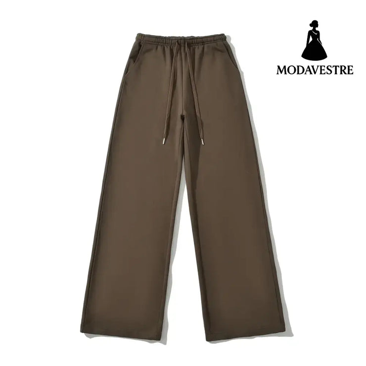 Wide leg casual sweatpants Brown / S