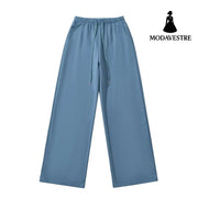 Wide leg casual sweatpants Hazy Blue / S