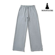 Wide leg casual sweatpants Light Floral Gray / S