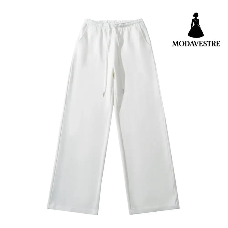 Wide leg casual sweatpants White / S