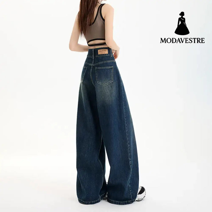 Wide-Leg Pants Simple and Versatile Slimming Straight Leg Floor-Length Pants for Women